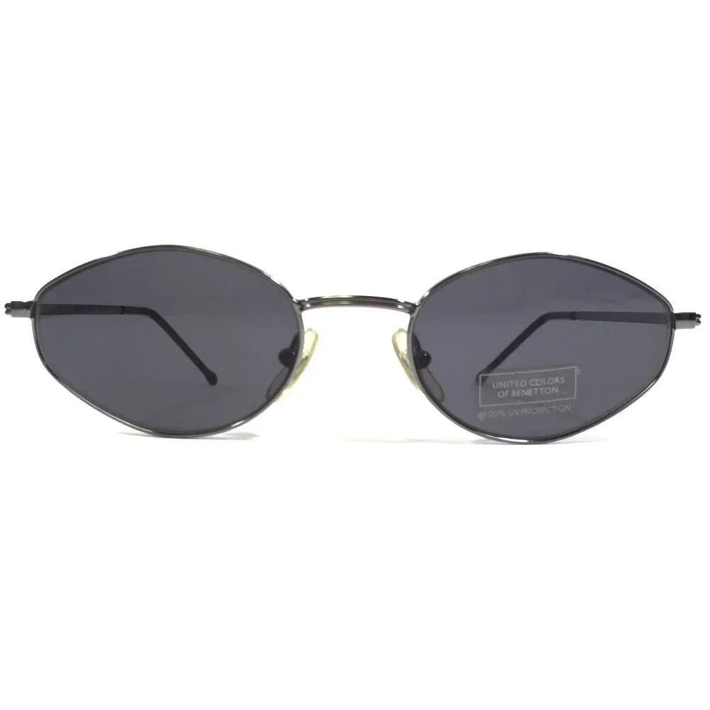 United Colors of Benetton Sunglasses UCB A17-400 Silver Round Frames w Blue Lens